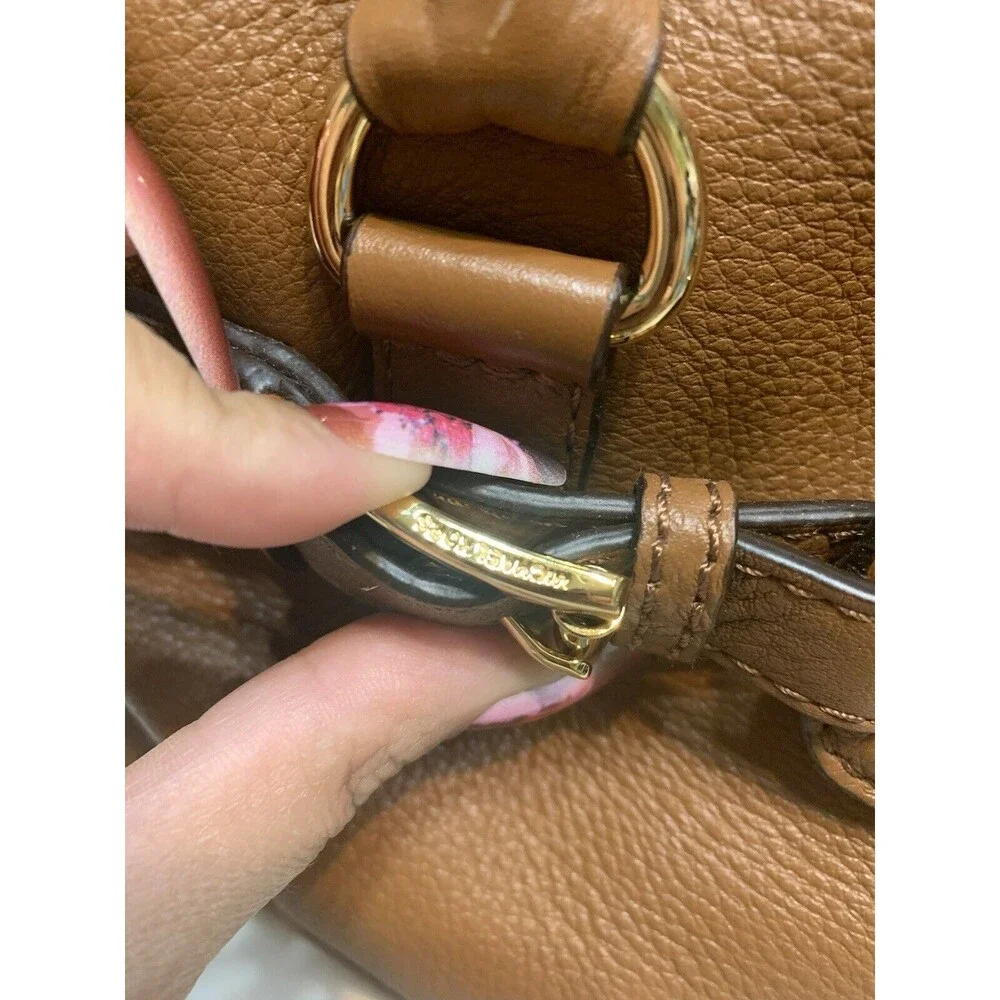 Michael Kors Cognac Pebbled Leather Tote Overnight Bag X-Large - Picture 5 of 7